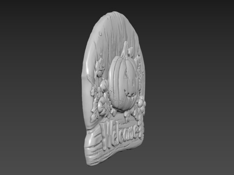 Pumpkin Halloween Relief 3D Model