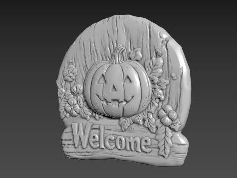 Pumpkin Halloween Relief 3D Model