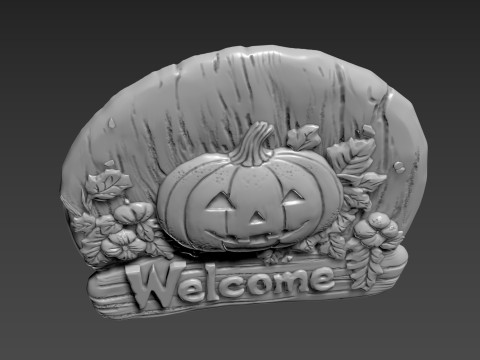 Pumpkin Halloween Relief 3D Model