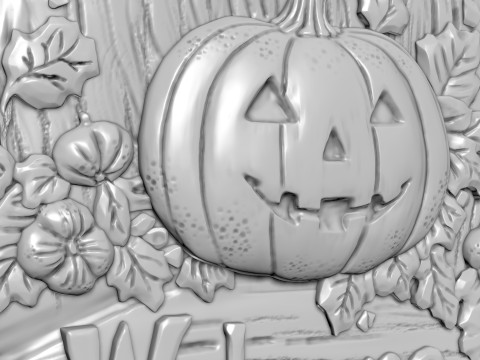 Pumpkin Halloween Relief 3D Model