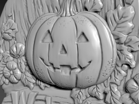 Pumpkin Halloween Relief 3D Model