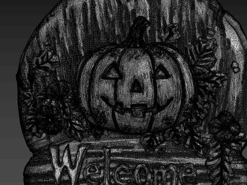 Pumpkin Halloween Relief 3D Model