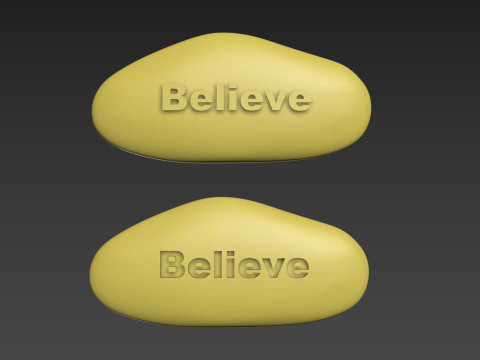 Stone Decor Mascot Amulet Believe 3D Принт Модель