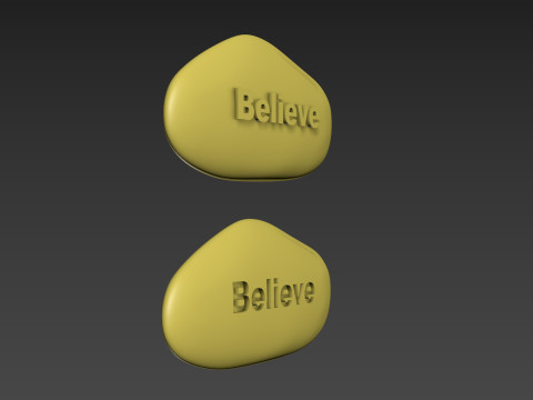 Stone Decor Mascot Amulet Believe 3D Print Model