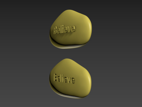 Stone Decor Mascot Amulet Believe 3D Print Model