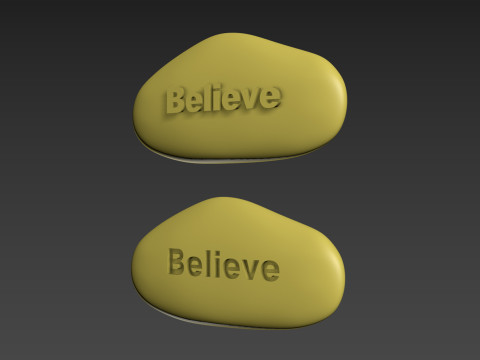 Stone Decor Mascot Amulet Believe 3D Print Model