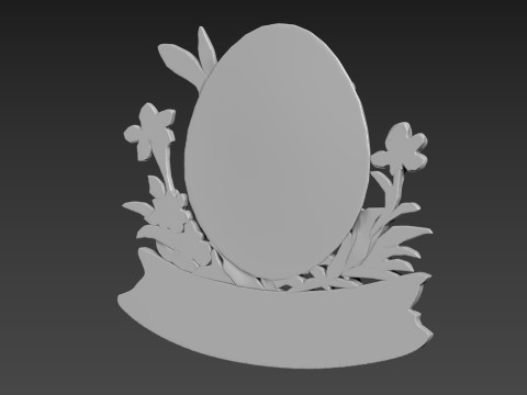Easter Bunny Relief Decor Modelo 3D