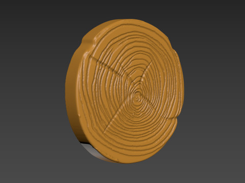 Wood Slice Stump Cut trunk Tree cross-section 3D-Druckmodell