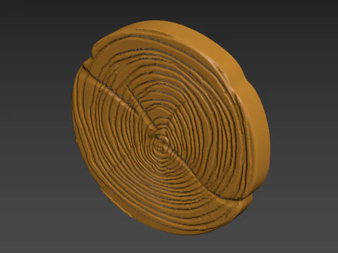 Wood Slice Stump Cut trunk Tree cross-section 3D Print Model
