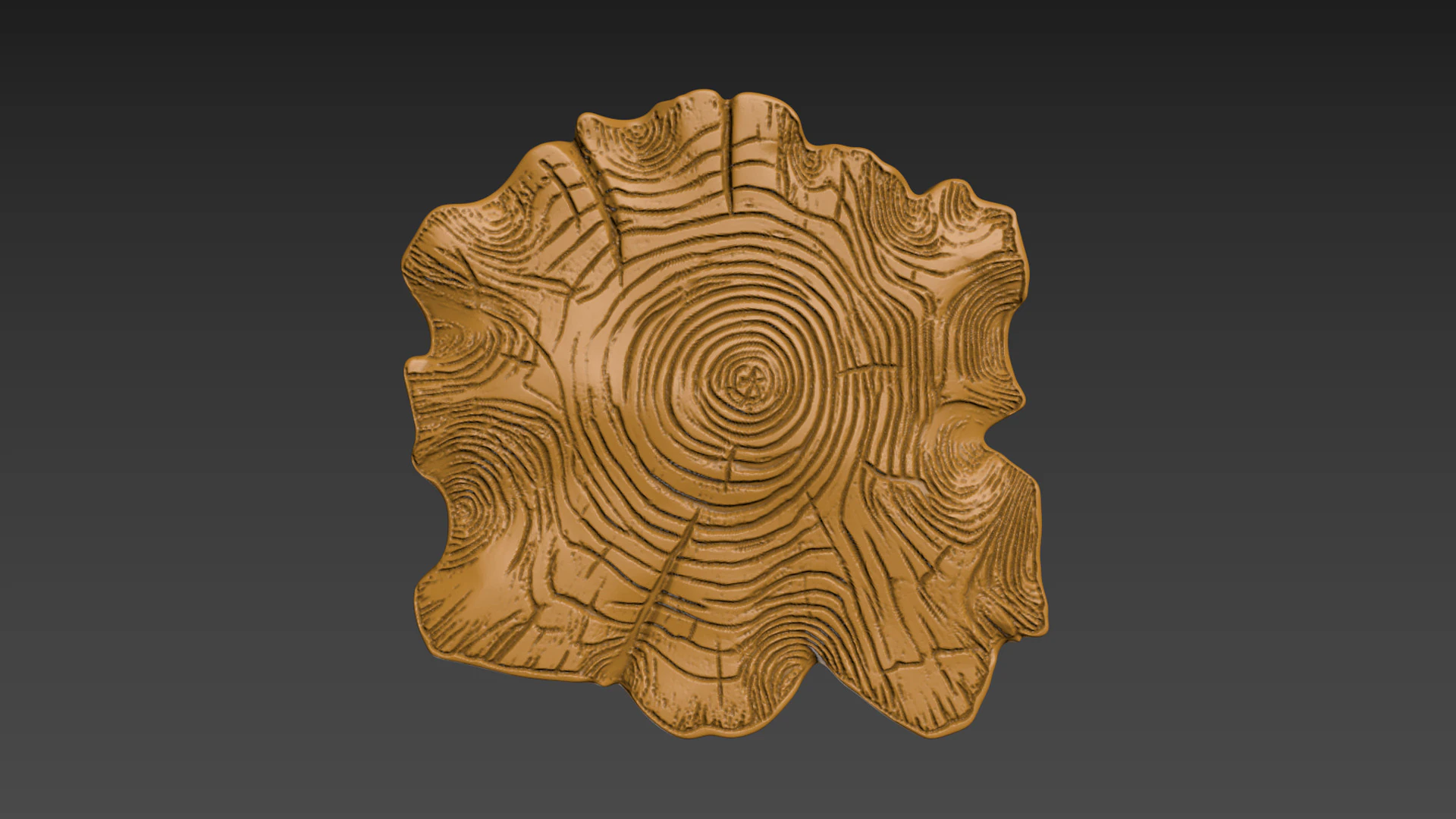 Stump Wood slice Relief 3D Print Model .c4d .max .obj .3ds .fbx .stl .blend