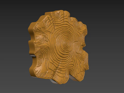 Stump Wood slice Relief 3D Print Model