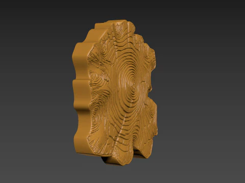 Stump Wood slice Relief 3D Print Model