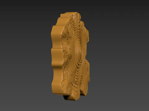 Stump Wood slice Relief 3D Print Model