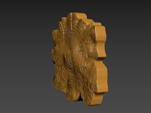 Stump Wood slice Relief 3D Print Model
