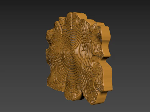 Stump Wood slice Relief 3D Print Model