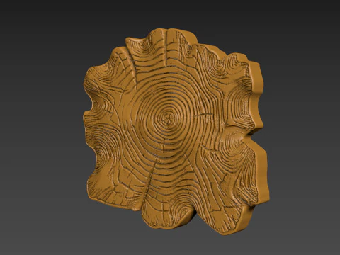 Stump Wood slice Relief 3D Print Model