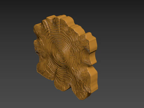 Stump Wood slice Relief 3D Print Model