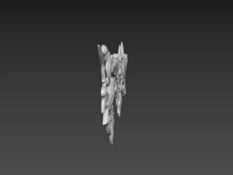 Olive branch with birds 3D Model