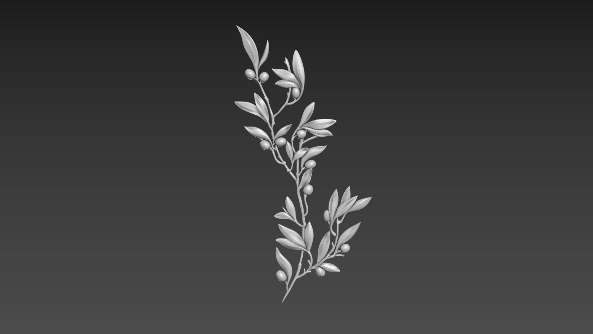 Оливковая ветвь 3D Модель .c4d .max .obj .3ds .fbx .stl .blend 
