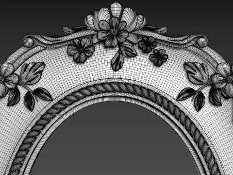 Decorative Mirror and Picture Frame STL CNC Carving 3D Bas-Relief Model 3D Model