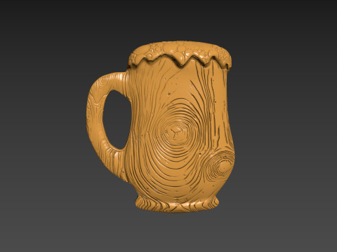 Bierkrug aus Holz 3D Druckmodell