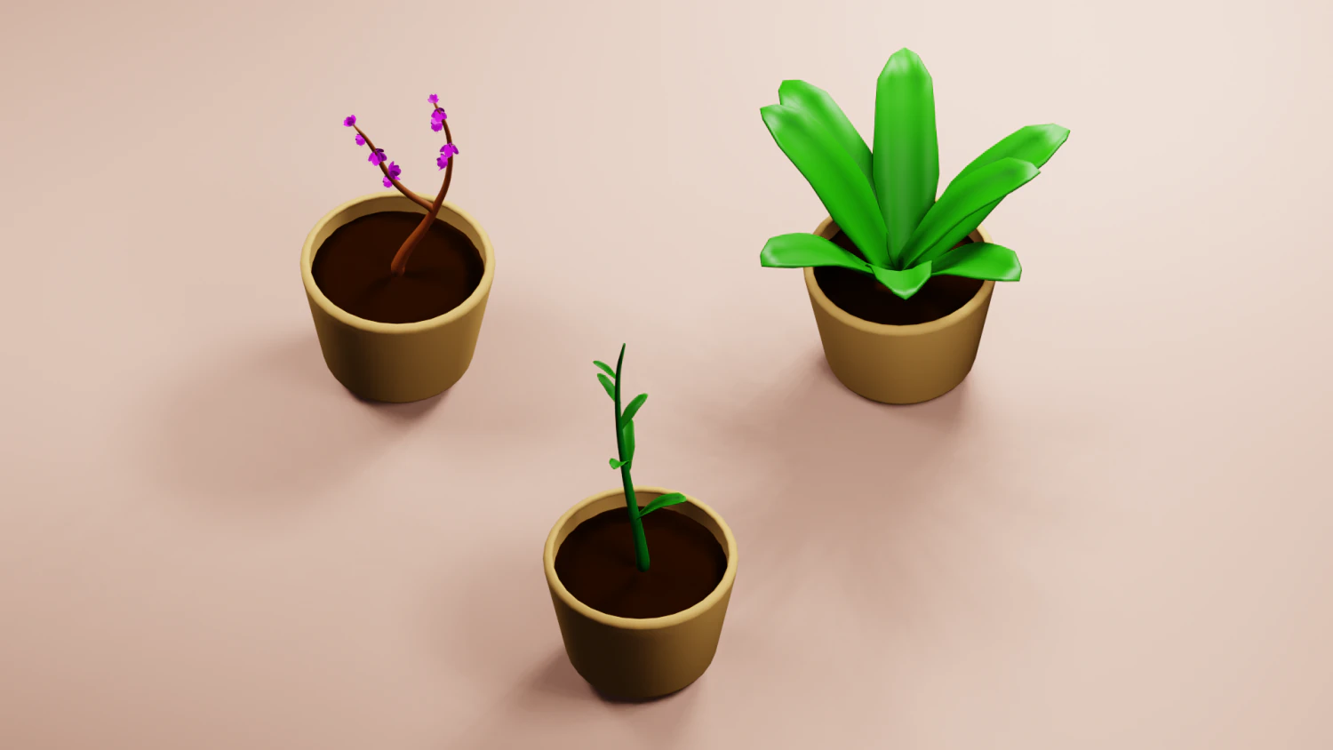 Low-poly flowers 3D Model .c4d .max .obj .3ds .fbx .stl .blend