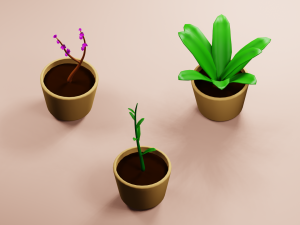 Low-poly flowers Model 3D