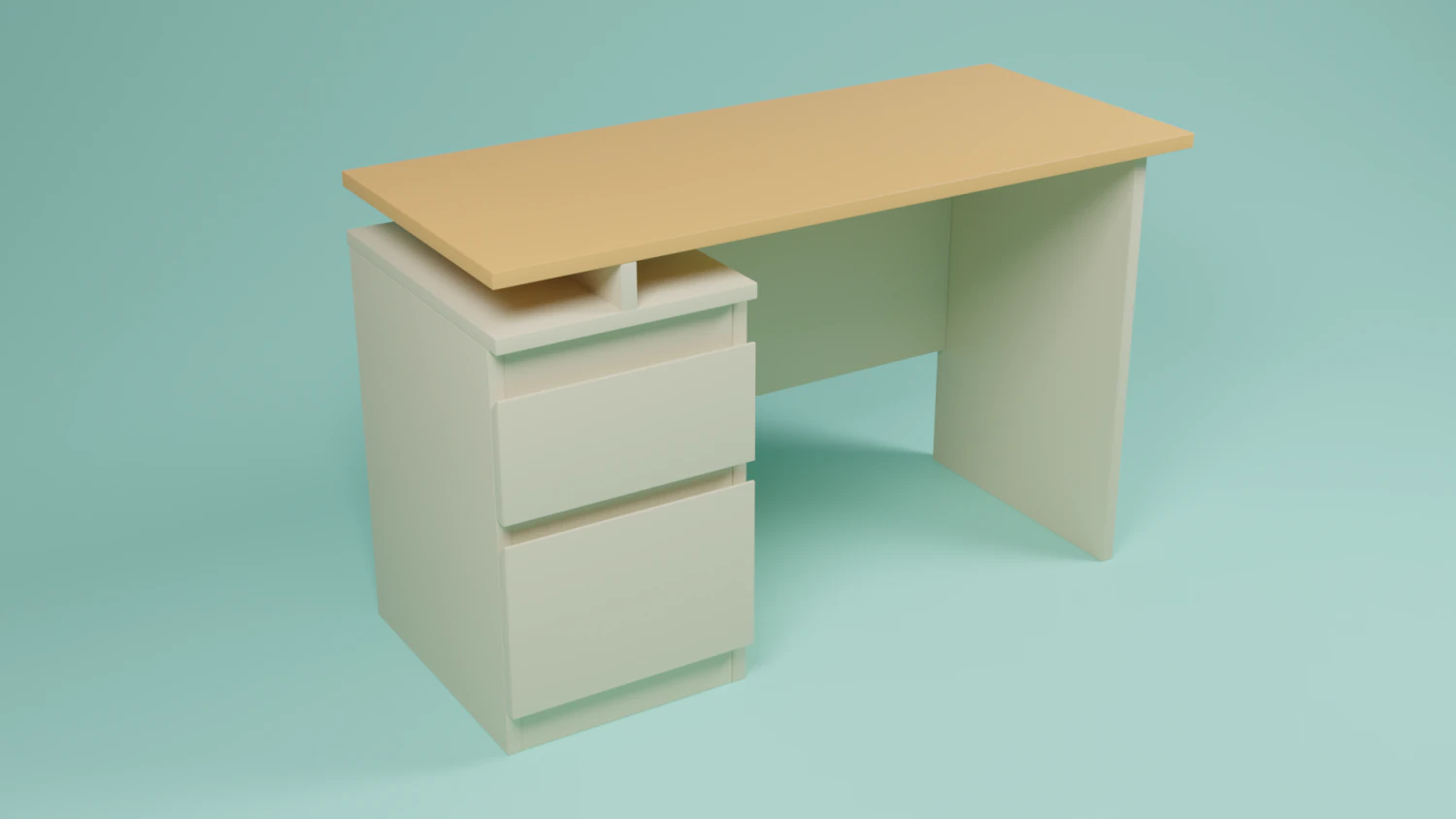 Computer desk 3D Model .c4d .max .obj .3ds .fbx .stl .blend