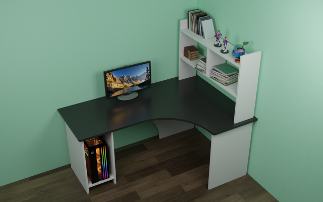 Computer desk 3Dモデル .c4d .max .obj .3ds .fbx .stl .blend 