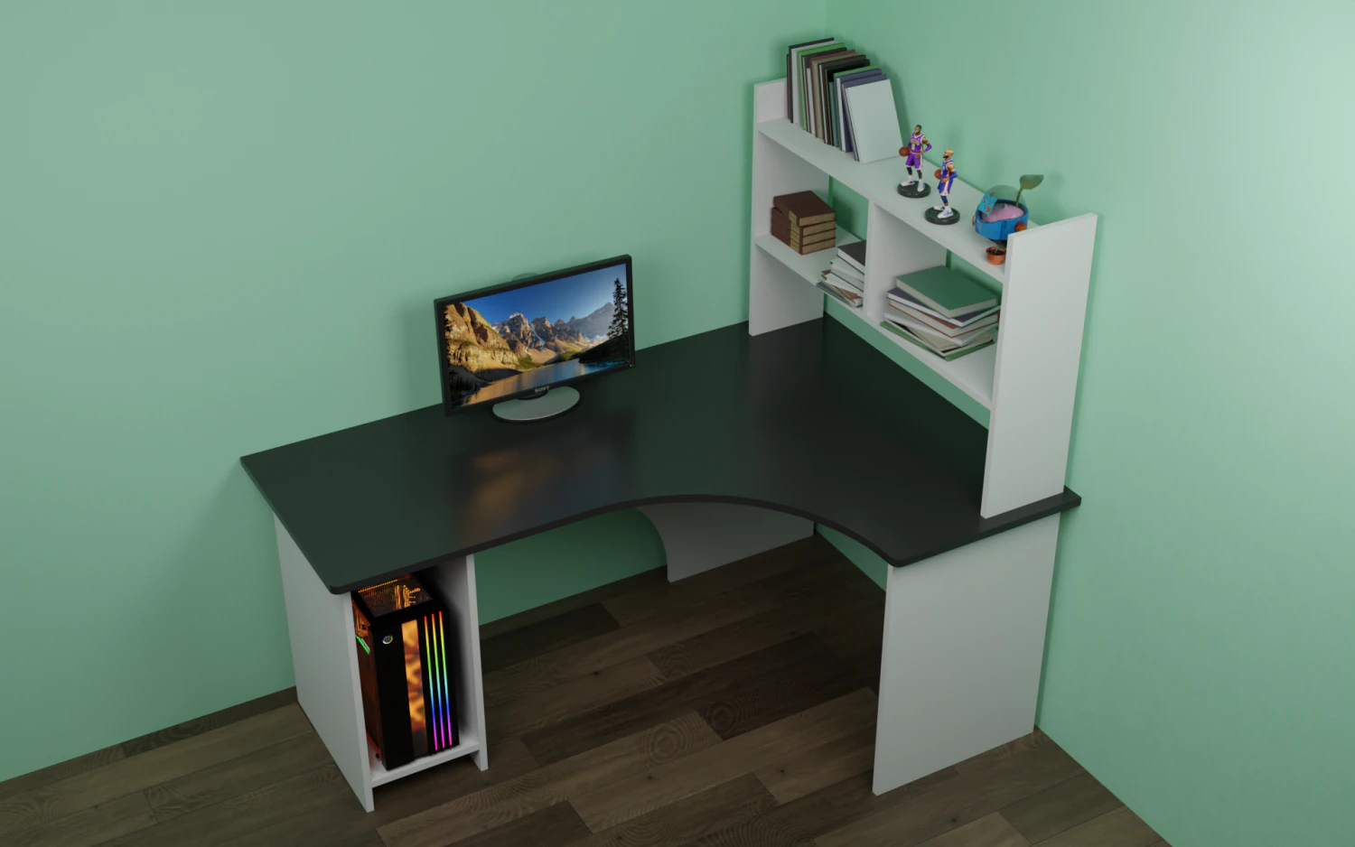 Scrivania per computer Modello 3D .c4d .max .obj .3ds .fbx .stl .blend 