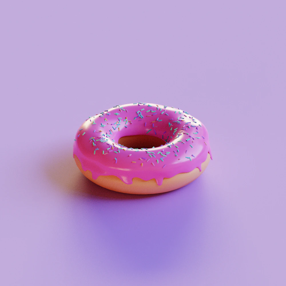 Donut 3D Model .c4d .max .obj .3ds .fbx .stl .blend 