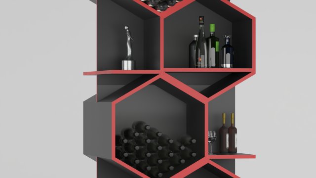 Floor Hexagon Shelve Modelo 3D .c4d .max .obj .3ds .fbx .stl .blend 