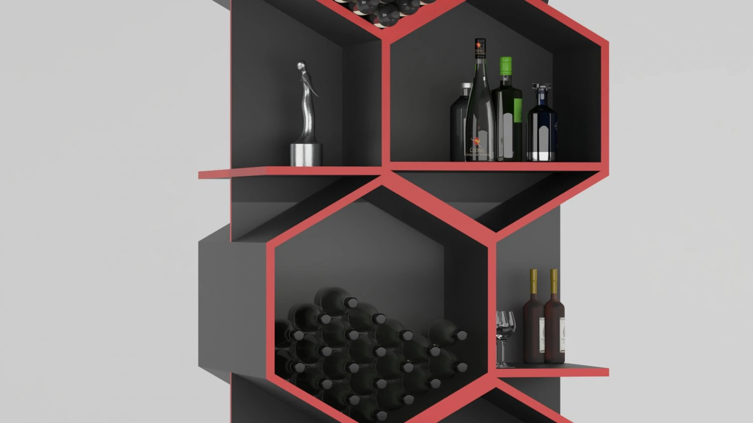 Prateleira hexagonal de piso Modelo 3D .c4d .max .obj .3ds .fbx .stl .blend