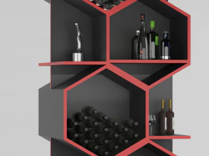 तल षट्कोण शेल्फ 3D मॉडल