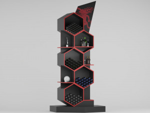 Floor Hexagon Shelve Modelo 3D