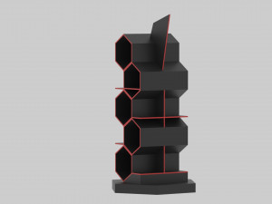 Floor Hexagon Shelve Modelo 3D