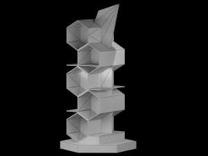 Prateleira hexagonal de piso Modelo 3D