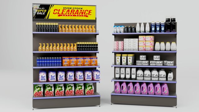Matel Storage Shelving rack 3D Model .c4d .max .obj .3ds .fbx .stl .blend 