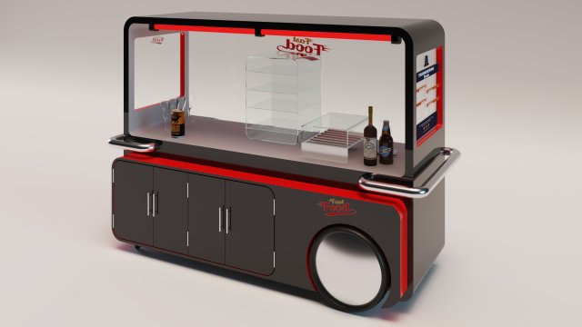 Food Cart 3D 모델 .c4d .max .obj .3ds .fbx .stl .blend 