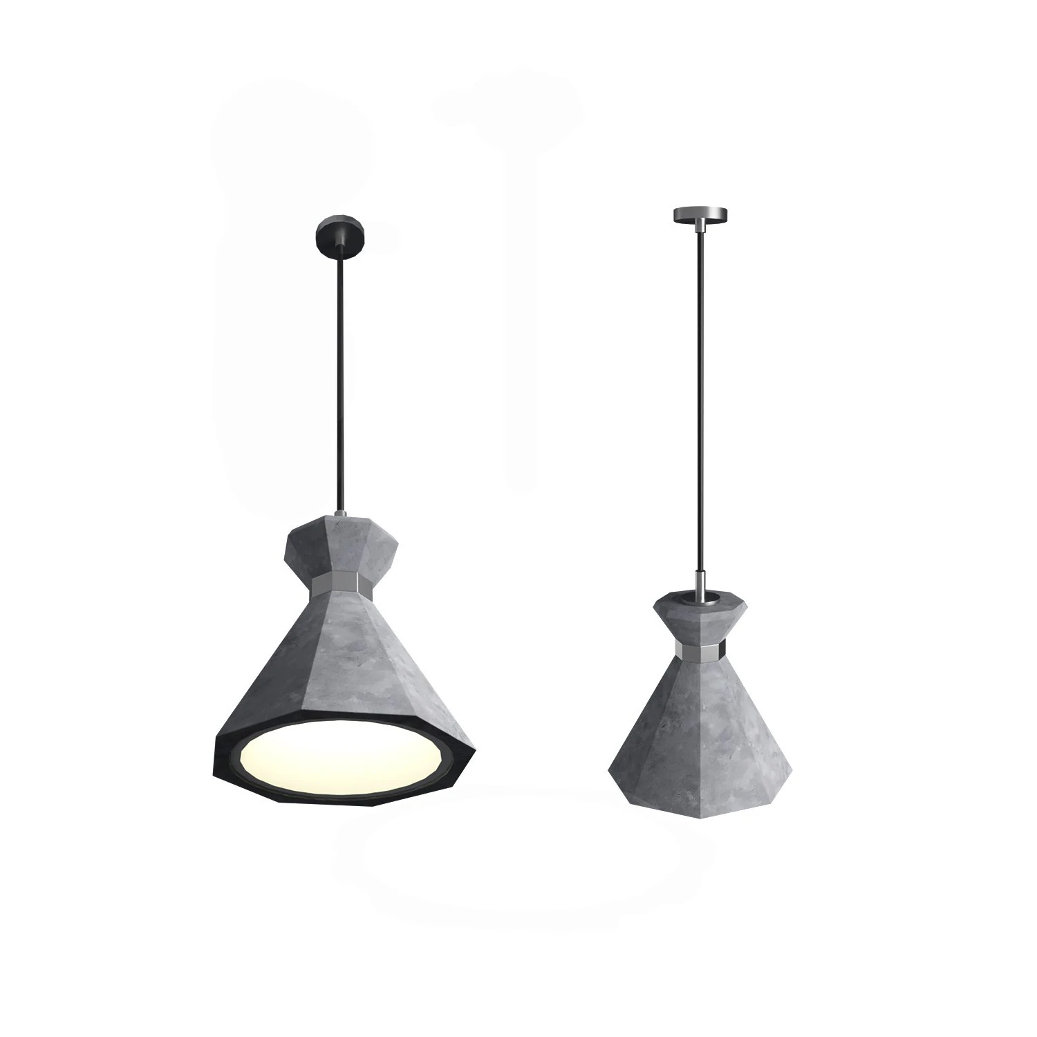 Octagonal concrete lamp 3D Model .c4d .max .obj .3ds .fbx .stl .blend 