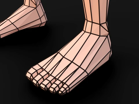 Low Poly Man Base Mesh Character 3D Model