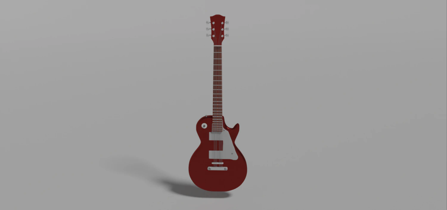 Chitarra elettrica non realistica Modello 3D .c4d .max .obj .3ds .fbx .stl .blend 