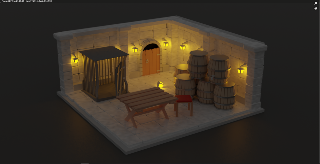 Medieval room 3D Model .c4d .max .obj .3ds .fbx .stl .blend 
