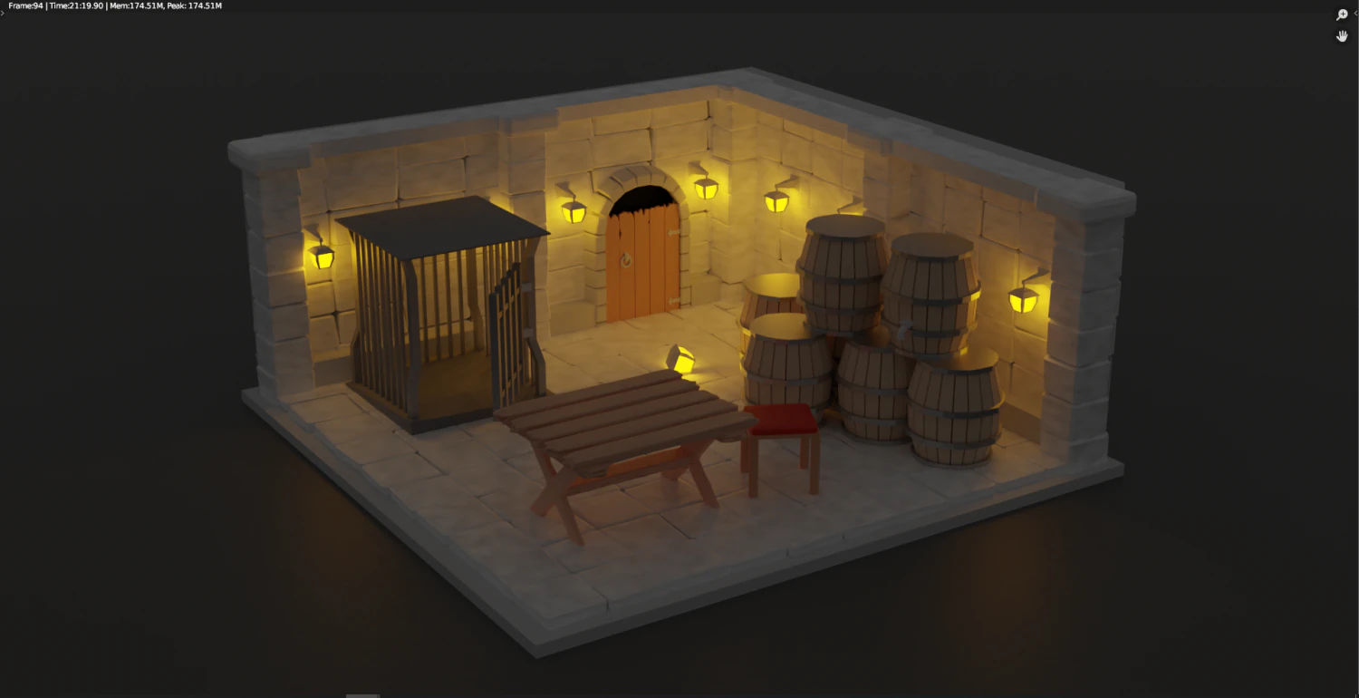 Medieval room 3D Model .c4d .max .obj .3ds .fbx .stl .blend