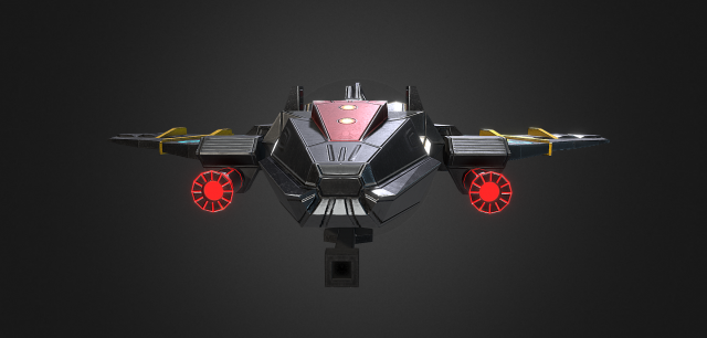 SpaceShip 3D Model .c4d .max .obj .3ds .fbx .stl .blend 