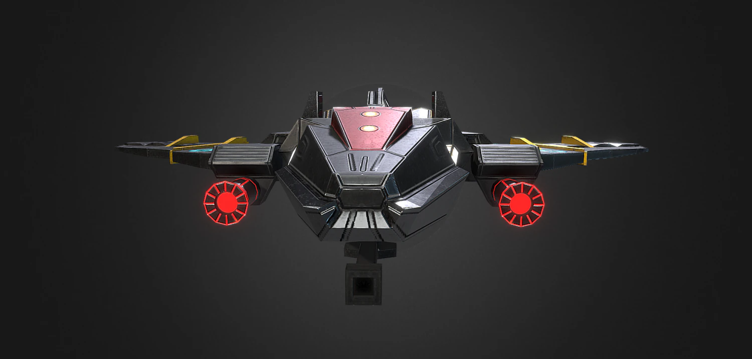 SpaceShip 3D Model .c4d .max .obj .3ds .fbx .stl .blend 
