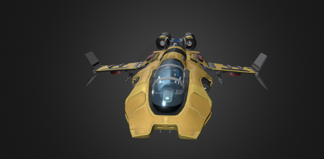 SpaceShip Sci-fi Modèle 3D .c4d .max .obj .3ds .fbx .stl .blend 