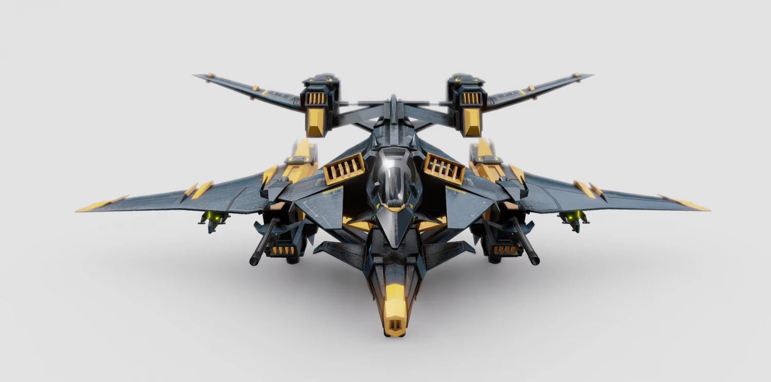 Lowpoly Aircraft - Starfall 3D Model .c4d .max .obj .3ds .fbx .stl .blend