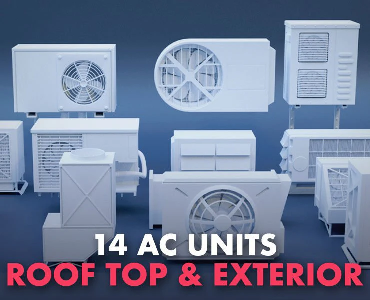 Ac Units 3D Model .c4d .max .obj .3ds .fbx .stl .blend 