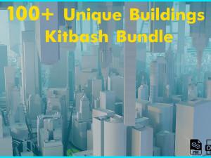 100 Unique Newyork Buildings kitbash bundle 3D Model